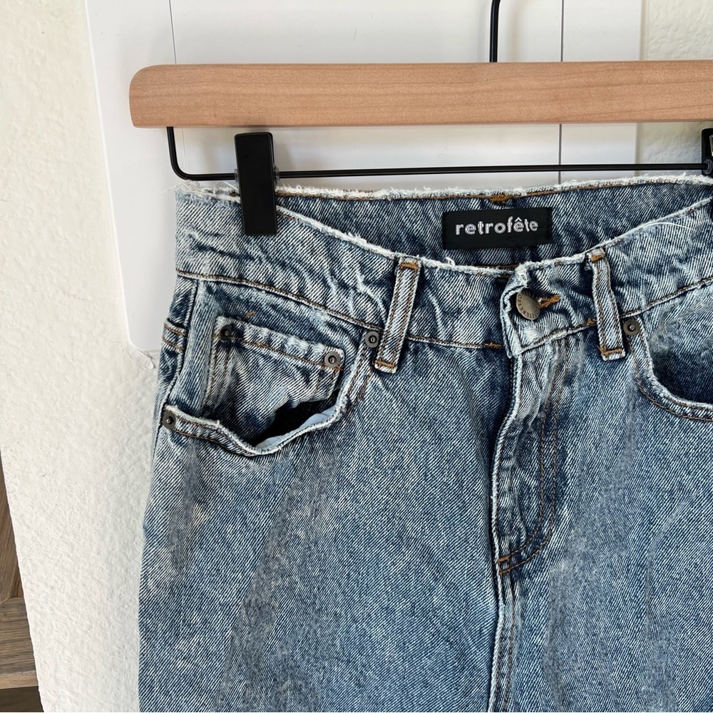 Retrofete Chris Ripped Straight Leg Mid Rise Jeans - Picture 5 of 10